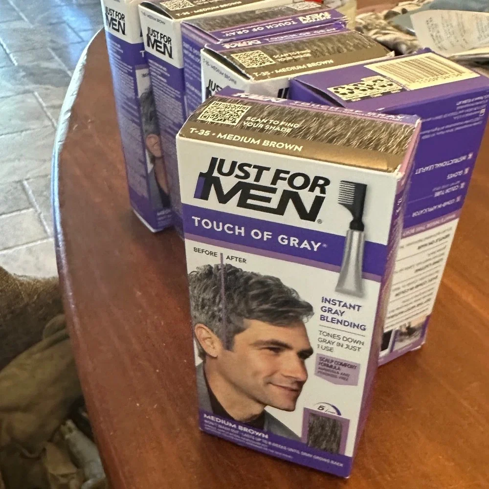 Just For Men Touch Of Gray Hair Color Medium Brown T-35 Gray Blending  NIB 6 tot